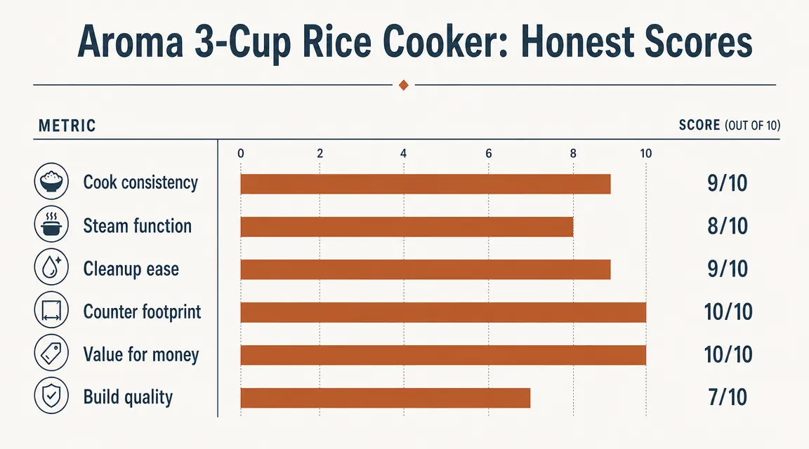 Side-by-side comparison chart of rice cooker claims versus tested results